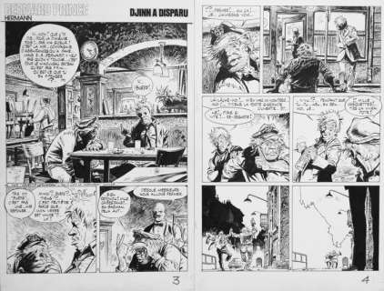 Hermann - Original page - Bernard Prince - Djinn a disparu - Double page titre 1 et 2 - 1976 | Catawiki