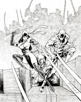 Domenech, Sergi – Daredevil #174 Réimaginé (Hommage à Frank Miller) - Hand Signed Original Ink Artwork | Catawiki