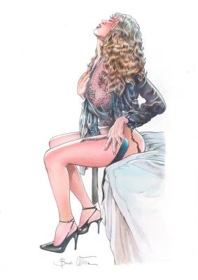 Bondi, William - Original colour drawing - Pin Up - Sul letto - 2024 | Catawiki