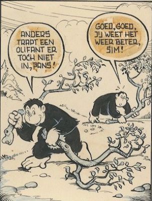 Lensen, Wim (Marten Toonder Studio’s) - 1 Original page - Sim en Pans - De Valkuil - 1949 | Catawiki