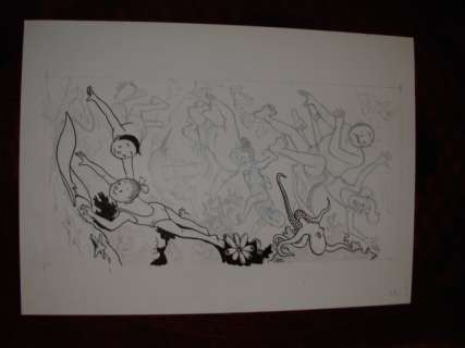 Suske en Wiske - Originele illustratie met alle hoofdfiguren - Loose page | Catawiki