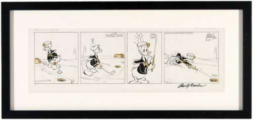 "DONALD DUCK" FRAMED 1960 DAILY COMIC STRIP ORIGINAL ART BY AL TALIAFERRO & SIGNED BY CARL BARKS. | Hake’s
