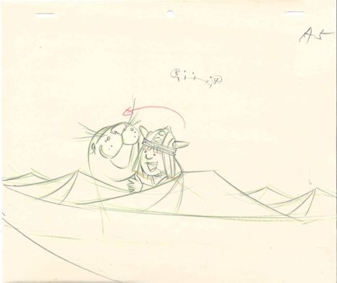 Hiroshi Saito | Yoshiko Suzuki - 4 genga - Wickie the Viking - 4x key animation drawings - 1970 | Catawiki