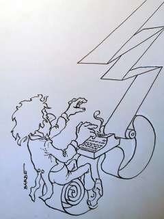 Claude Serre | AMADEUS dessin original de BARBE André François encre sur papier Dim 23 x 20.5 cm Rare | Serre