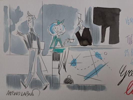 Lapone, Antonio - 1 Original colour drawing - Greenwich in Love | Catawiki