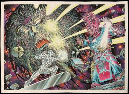 Comolo, Giorgio - SILVER SURFER VS. GALACTUS Illustration | ComicConnect