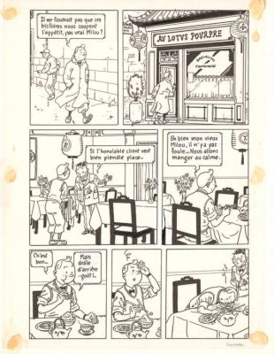 Didier Savard | Planche originale sur calque - Objectif monde - Tintin (pastiche) | Daniel Maghen