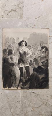 Guido Filiberti - 4 Original drawing - Dessins pour livre Fosse aux Filles Guido Filiberti - Fosse aux Filles - 1920 | Catawiki