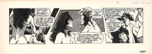 Asbury | Strip original numéroté K259, phylactères collés - Man Hunt - Garth | Daniel Maghen