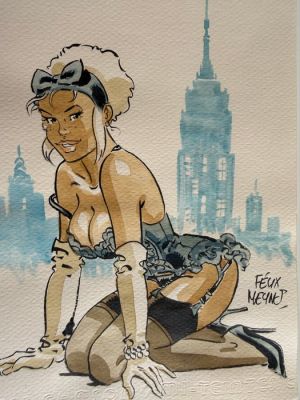 Meynet, Félix - 1 Original colour drawing - Mirabelle à New-York | Catawiki