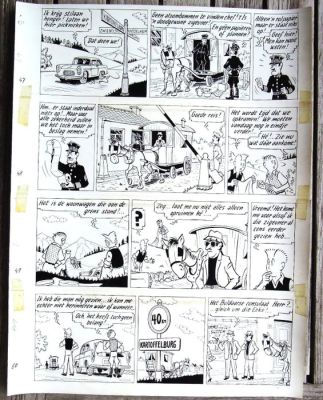 Pom (Van Hove, Jozef) - 1 Original drawing - Piet Pienter en Bert Bibber - Buldaarse Rhapsodie - 1958 | Catawiki