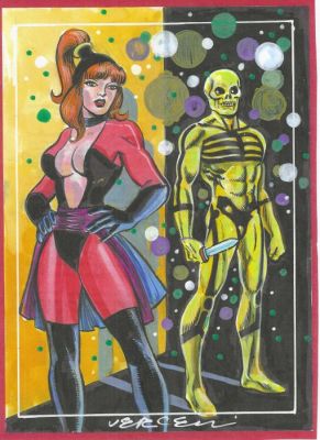Vercelli, Gino - 1 Original colour drawing - Omaggio a Satanik & Kriminal - 2025 | Catawiki