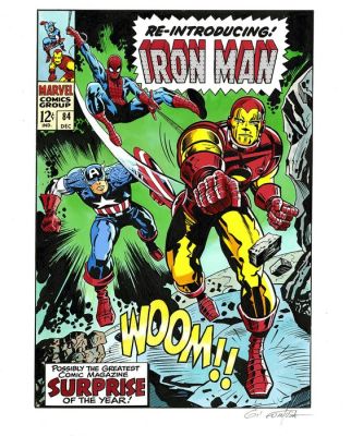 Formosa, Gil - 1 Original colour drawing - Iron Man - Hommage à Jack Kirby & Stan Lee | Catawiki