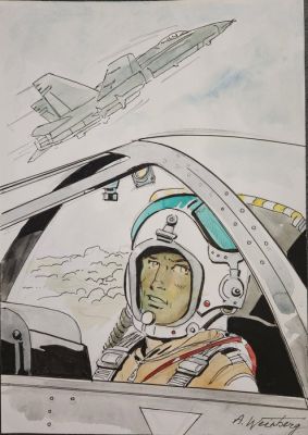 Weinberg, Albert - 1 Original colour drawing - Dan Cooper