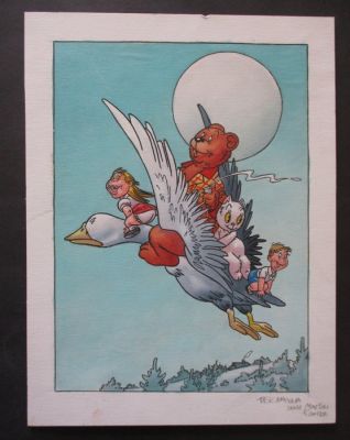 Dick Matena naar Marten Toonder - 1 Gouache - Bommel en Tom Poes - 2015 | Catawiki