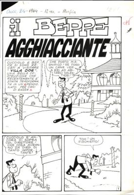 Manfrin, Umberto - 12 Original page - Cucciolo #24 - "il Beppe agghiacciante" - Storia originale completa - 1964 | Catawiki
