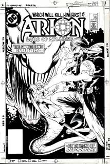 Jan Duursema - Arion, Lord of Atlantis #35 Cover (Arion Fighting the Magician Rhajeem!) 1985