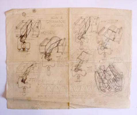 Leslie Ashwell Wood | How A Generator Works (SIGNED) | Illustration Art Gallery