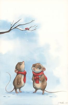 Julie Mellan | Les belles histoires de grand mère sous les flocons - Illustration originale | Daniel Maghen
