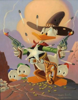 Barks, Carl - SHERIFF DONALD AT GORY GAP Painting