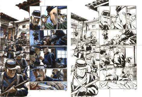 Planche originale 35 de LAOWAI Tome 2. La bataille de Dagu par Xavier BESSE