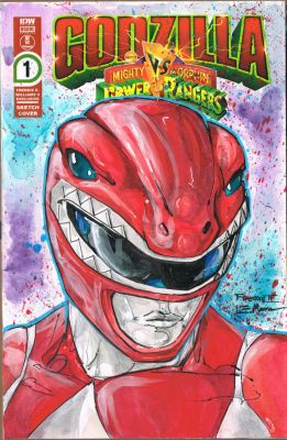 Freddie E. Williams II | Red RangerWatercolor SketchLimited Ed. Godzilla vs Power RangersBlank | Freddie E. Williams II