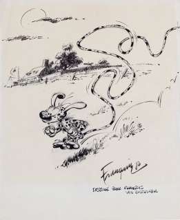 Franquin | Illustration au feutre pinceau et à la mine de… | Millon