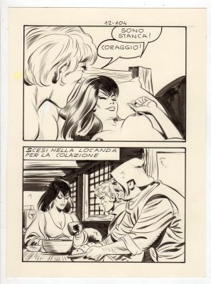 Leone Frollo | Tavola originale per Lucifera 12. Cm. 15,5 x 21,5. Anno di esecuzione 1972. Pag. 104. | Art e Fumetto