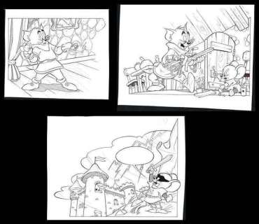Nicholson, Ray | 3 Original illustrations  - Tom en Jerry  - Het gouden wonder  - (1992) | Catawiki