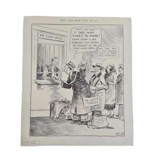 Gee Tee Maxwell Miami 1934 Railway Political Cartoon | Hess Fine Auctions