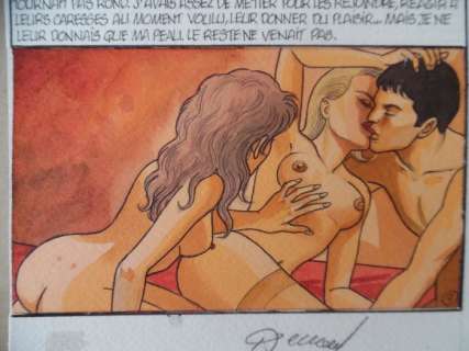 Renaud | Illustration originale (case censurée)  - Vénus H.  - Archives secrètes | Catawiki