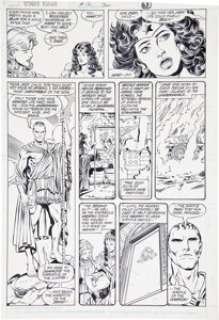 George Perez and Bruce Patterson Wonder Woman #12 Page 17 Original Art (DC, 1988). Diana Prince learns more of - | Heritage