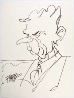 Jules Feiffer - Richard M. Nixon Illustration Original Art (undated). Master cartoonist and caricaturist Jules - | Heritage