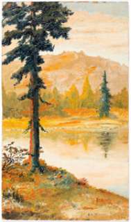 E. C. Segar - Rustic Lakeside Painting Original Art (c. 1930s). From the creator of Popeye the Sailor, Elzie - | Heritage
