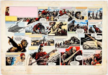 Frank Bellamy Eagle Magazine Vol-15 #25 "Heros the Spartan: Episode 3" Two-Page Spread Pages 10-11 -