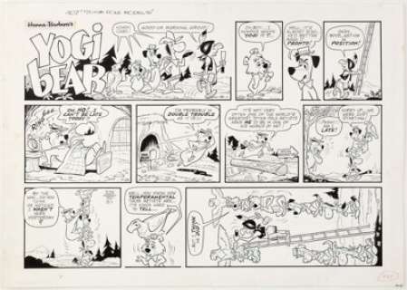 Gene Hazelton (attributed) Yogi Bear #407 Sunday Comic Strip Original Art dated 8-11-68 (McNaught Syndicate, - | Heritage