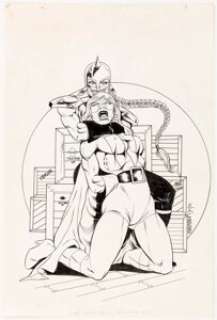 Bill Marimon and John Dell Untold Origin of Ms. Victory #1 Unused Cover Original Art (AC Comics, 1989). Panzer -