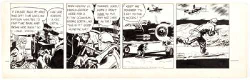 Frank Robbins Johnny Hazard Daily Comic Strip dated 8-21-44 Original Art (King Features Syndicate, 1944). Two - | Heritage
