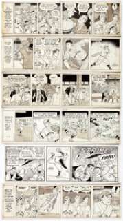 Lank Leonard Mickey Finn Baseball-related Daily Comic Strip Original Art Group of 6 (McNaught Syndicate, years unk... (Total: 6 Original Art)