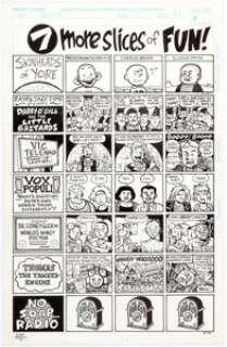 Evan Dorkin Dork #5 Unpublished Complete 1-Page Story "7 More Slices of Fun" Original Art (Fantagraphics, 1997)....