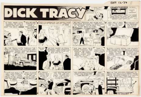 Chester Gould Dick Tracy Sunday Comic Strip Original Art dated 9-12-54 (The Chicago Tribune, 1954).... | Heritage