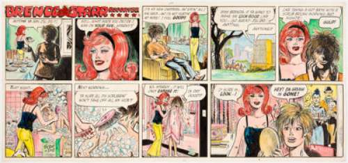 Dale Messick Brenda Starr Hand-Colored Sunday Comic Strip Original Art dated 1-9-66 (Chicago Tribune, 1966)....