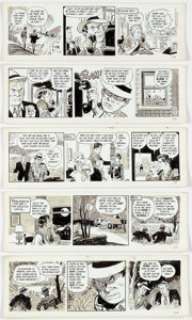 Bob Lubbers (as Bob Lewis) Secret Agent X-9 Daily Comic Strip Original Art Group of 5 Consecutive (King Features S... (Total: 5 Original Art) | Heritage