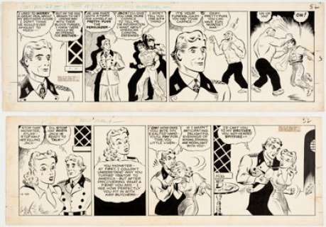 Zack Mosley Smilin’ Jack Daily Comic Strip Original Art Group of 2 (News Syndicate Co., Inc., 1942). ... (Total: 2 Original Art) | Heritage