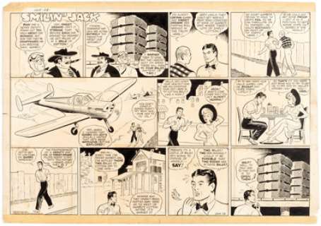 Zack Mosley Smilin’ Jack Sunday Comic Strip Original Art dated 7-28-40 (News Syndicate Co., Inc., 1940). ... | Heritage