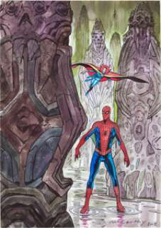 Brendan McCarthy - Spider-Man and Doctor Strange Painting Original Art (2013).... | Heritage