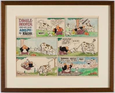 Harold Knerr Dinglehoofer und his Dog Adolph Sunday Comic Strip Hand-Colored Original Art (King Features - | Heritage