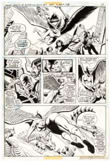 Rich Buckler and Bob Layton Secret Society of Super-Villains #7 Story Page 10 Hawkgirl Original Art (DC, 1977).... | Heritage