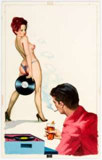 Jet-Set Sex Stud Paperback Novel Cover Painting Original Art (Spartan Books, 1966). The title to this book tells - | Heritage