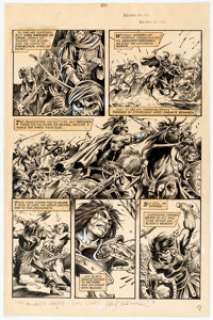 Frank Brunner Savage Sword of Conan #30 Story Page 9 Original Art (Marvel, 1978). Conan fights with ferocity as - | Heritage